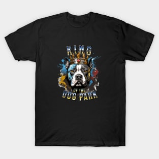 Big Bold Pit Bull King of the Dog Park graphic for dog lover dog mom dog dad Funny Dog T-Shirt